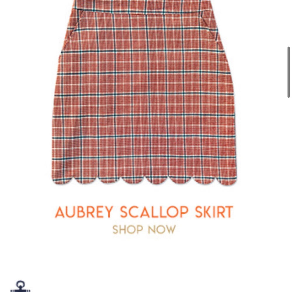 Kiel James Patrick Aubrey Scallop Skirt - Red Plaid